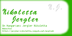 nikoletta jergler business card